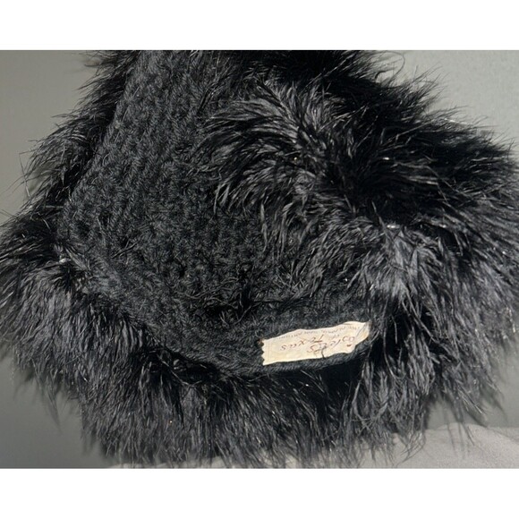 Joske's Of Texas Vintage Black Marabou Feather Hat 50s 60s San Antonio - Picture 6 of 7